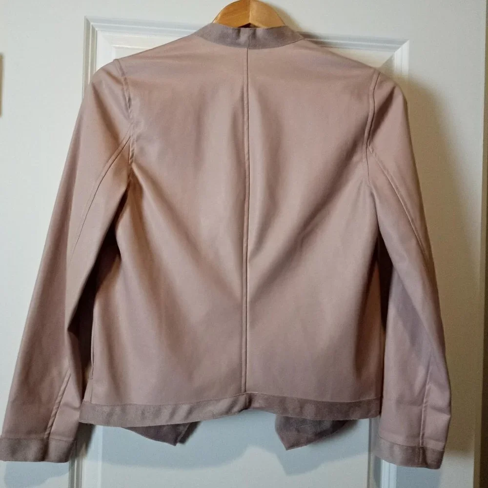 BB Dakota Mauve Flyaway Faux Suede Leather Jacket